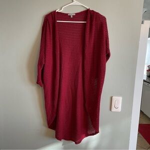 Charlotte Russe red Open knit cardigan XS
